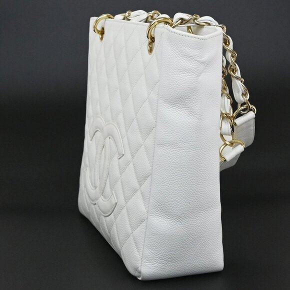 CHANEL CC Logo PST Chain Shoulder Bag Grained Calfskin Leather WE GHW 620RL281 - Picture 12 of 16